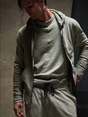 ​James Perse Vintage French Terry Hoodie | Carbon Grey Supima Cotton | Size 3 L